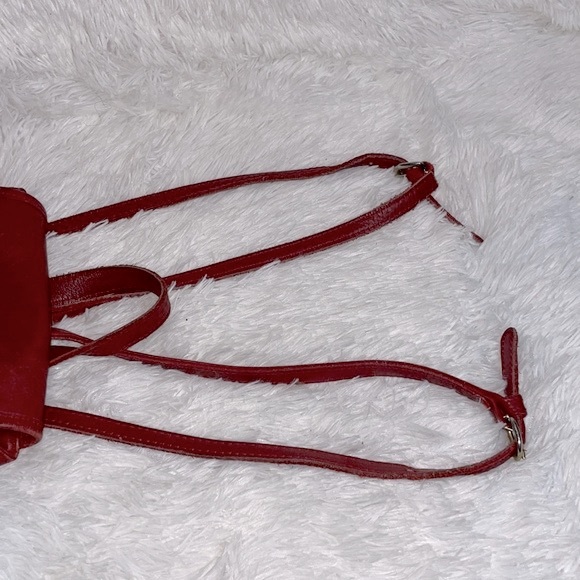 Coach Vintage Rare Red Convertible Backpack Crossbody Shoulder Bag Purse - Picture 16 of 17